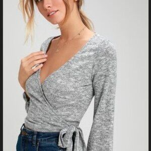 Lulus Crop Wrap Sweater